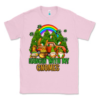 Bubblegum Pink hangin with my gnomes with rainbow Classic Tee - AdoDesignShop