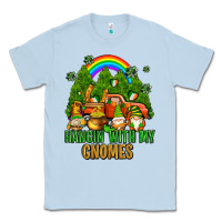 Dusty Blue hangin with my gnomes with rainbow Classic Tee - AdoDesignShop