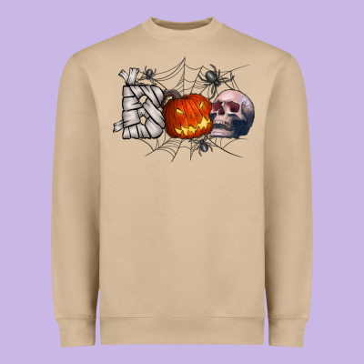 Boo Heavyweight Sweatshirt Designed By Cowhidedigitalart