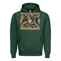 Sports Green camouflage bull skull Zipper Hoodie - Jasminsmagicworld