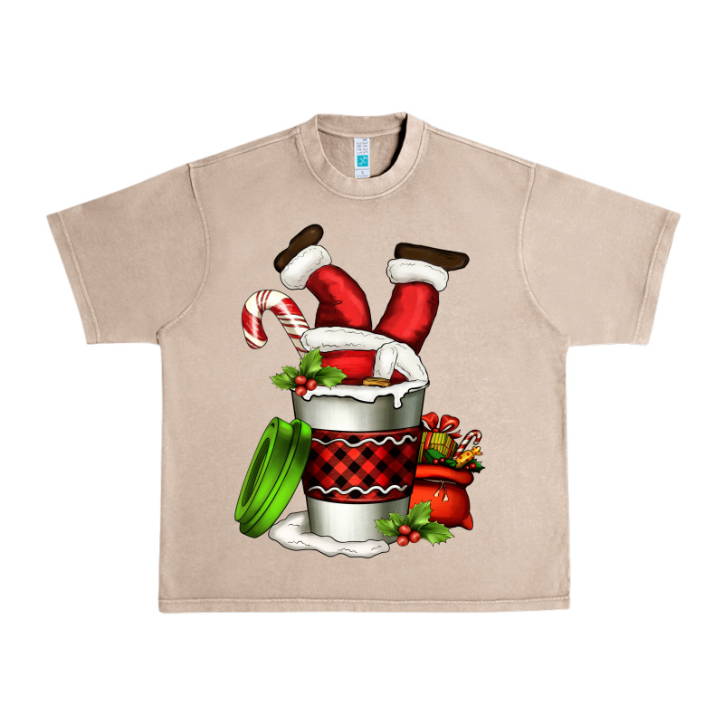 Santa Claus In A Coffee Cup Urban Heavy Tee by FaDigitalArtStudio | Teevron
