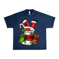 Navy Santa claus in a coffee cup Urban Heavy Tee - FaDigitalArtStudio