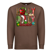 Chestnut holly jolly teacher Premium Sweatshirt - NancyCooperArtShop