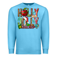 Ocean Blue holly jolly teacher Premium Sweatshirt - NancyCooperArtShop