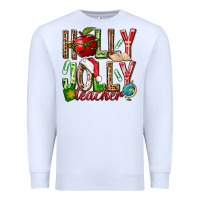 White holly jolly teacher Premium Sweatshirt - NancyCooperArtShop