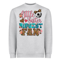 Heather Grey little sister biggest fan soccer Heavyweight Sweatshirt - HRA Design Shop