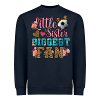 Navy little sister biggest fan soccer Heavyweight Sweatshirt - HRA Design Shop