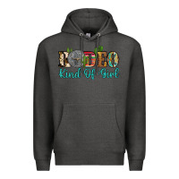 Charcoal Heather rodeo kind of girl Premium Hoodie - Artiststas