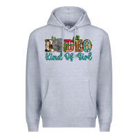 Heather Grey rodeo kind of girl Premium Hoodie - Artiststas