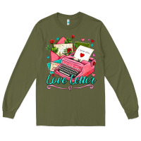Army Green love letter with typewriter Long Sleeve Tee - AdoDesignShop