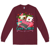 Burgundy love letter with typewriter Long Sleeve Tee - AdoDesignShop