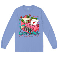 Colony Blue love letter with typewriter Long Sleeve Tee - AdoDesignShop