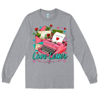 Heather Grey love letter with typewriter Long Sleeve Tee - AdoDesignShop