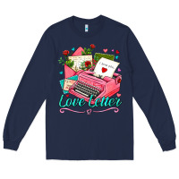 Navy love letter with typewriter Long Sleeve Tee - AdoDesignShop