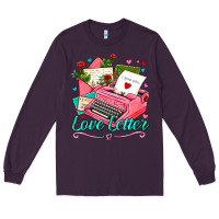 Plum love letter with typewriter Long Sleeve Tee - AdoDesignShop