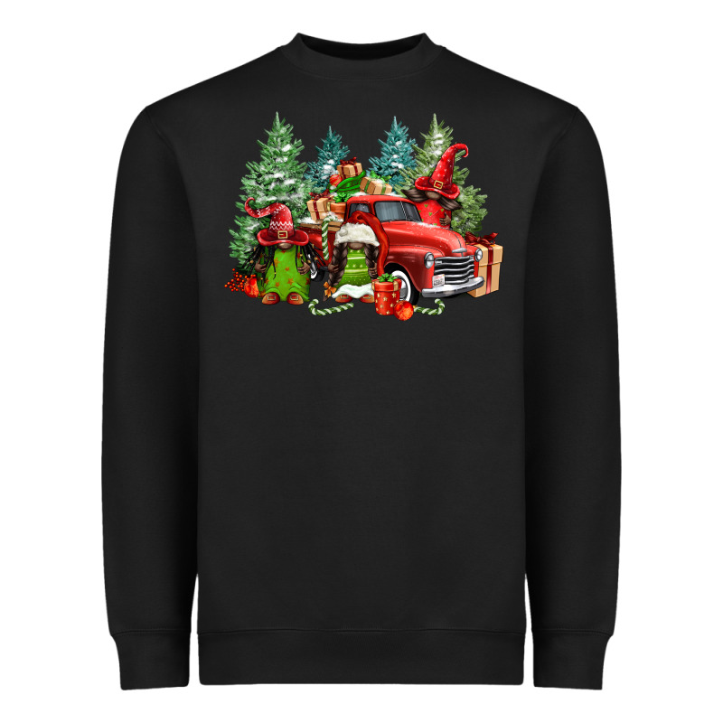 Merry Christmas Truck Afro Gnomies Heavyweight Sweatshirt by FaDigitalArtStudio | Teevron
