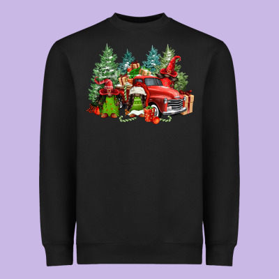 Merry Christmas Truck Afro Gnomies Heavyweight Sweatshirt Designed By Fadigitalartstudio