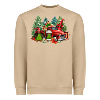 Mushroom merry christmas truck afro gnomies Heavyweight Sweatshirt - FaDigitalArtStudio