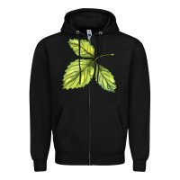 Black green leaf Zipper Hoodie - BarkalooDesign