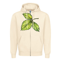 Sandshell green leaf Zipper Hoodie - BarkalooDesign