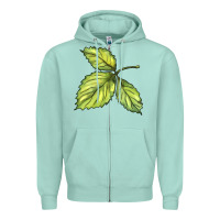 Seafoam green leaf Zipper Hoodie - BarkalooDesign