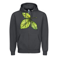 Smoke green leaf Zipper Hoodie - BarkalooDesign
