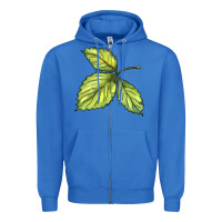 True Royal green leaf Zipper Hoodie - BarkalooDesign