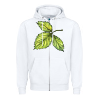 White green leaf Zipper Hoodie - BarkalooDesign