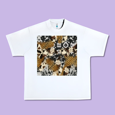 Cowhide Leopard Seamless Pattern Urban Heavy Tee Designed By Hra Design Shop