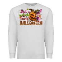Dove Grey just a girl who loves halloween Premium Sweatshirt - NancyCooperArtShop