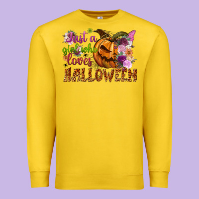 Just A Girl Who Loves Halloween Premium Sweatshirt Designed By Nancycooperartshop