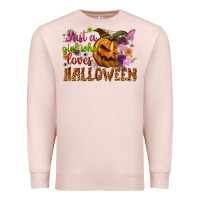 Pale Pink just a girl who loves halloween Premium Sweatshirt - NancyCooperArtShop