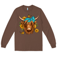 Chestnut sunflower long haired cow Long Sleeve Tee - Jasminsmagicworld