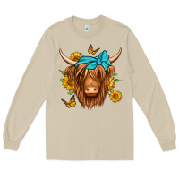 Mushroom sunflower long haired cow Long Sleeve Tee - Jasminsmagicworld