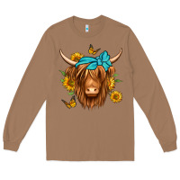 Toasted Coconut sunflower long haired cow Long Sleeve Tee - Jasminsmagicworld