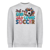 Heather Grey just a girl who loves soccer Heavyweight Sweatshirt - HRA Design Shop