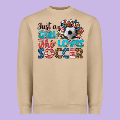 Just A Girl Who Loves Soccer Heavyweight Sweatshirt Designed By Hra Design Shop