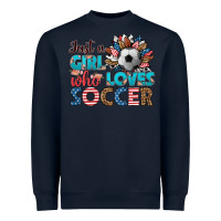 Navy just a girl who loves soccer Heavyweight Sweatshirt - HRA Design Shop