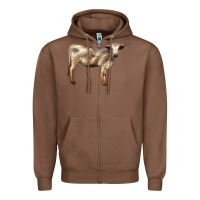 Chestnut Texas Longhorn Heifer Zipper Hoodie - LillyAllenDesigns
