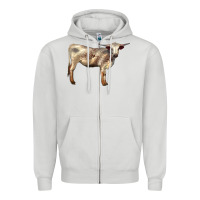 Dove Grey Texas Longhorn Heifer Zipper Hoodie - LillyAllenDesigns