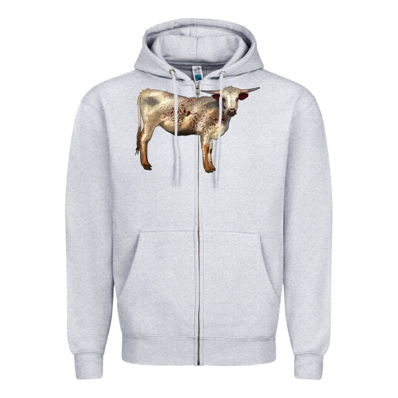 Texas Longhorn Heifer Zipper Hoodie by LillyAllenDesigns | Teevron