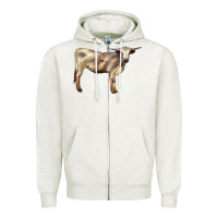 Oatmeal Heather Texas Longhorn Heifer Zipper Hoodie - LillyAllenDesigns