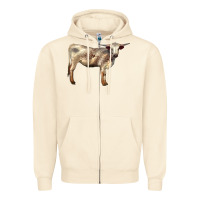 Sandshell Texas Longhorn Heifer Zipper Hoodie - LillyAllenDesigns