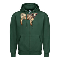 Sports Green Texas Longhorn Heifer Zipper Hoodie - LillyAllenDesigns