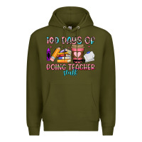 Army Green 100 days of doing teacher stuff Premium Hoodie - Artiststas