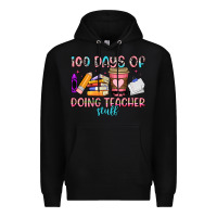 Black 100 days of doing teacher stuff Premium Hoodie - Artiststas