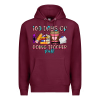 Burgundy 100 days of doing teacher stuff Premium Hoodie - Artiststas