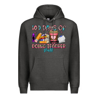 Charcoal Heather 100 days of doing teacher stuff Premium Hoodie - Artiststas