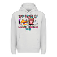 Dove Grey 100 days of doing teacher stuff Premium Hoodie - Artiststas