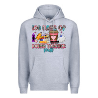 Heather Grey 100 days of doing teacher stuff Premium Hoodie - Artiststas